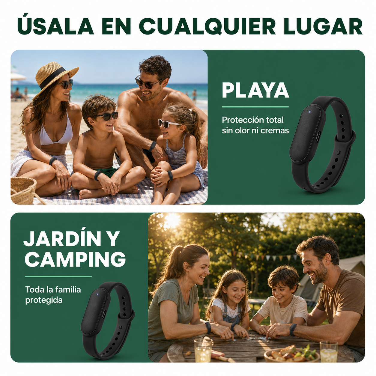 ZeroPica Pulsera Antimosquitos Recargable | Sin Olor · Sin Químicos · Protección 24h